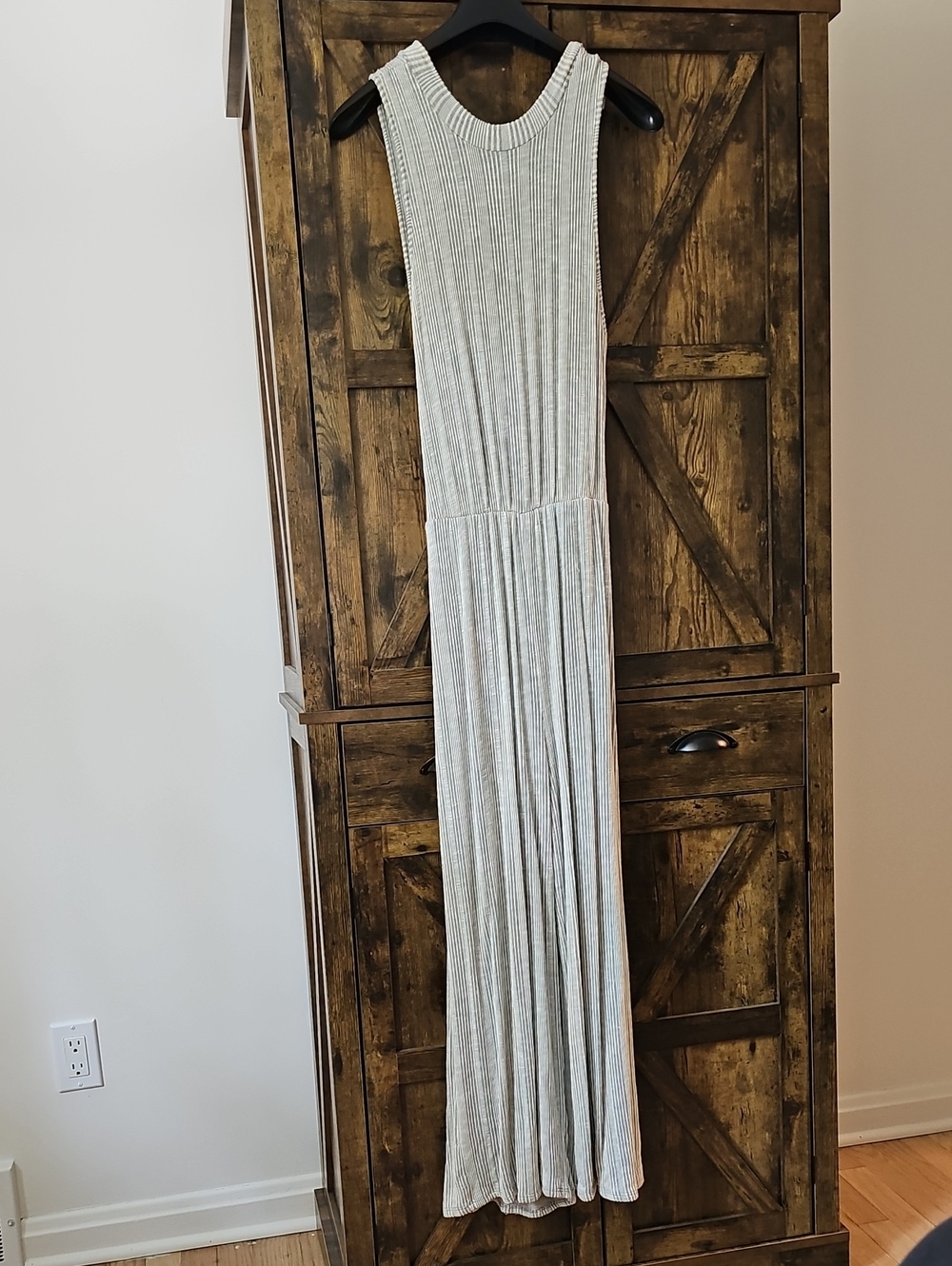 Sleeveless Ribbed Romper in Light Heather Gray